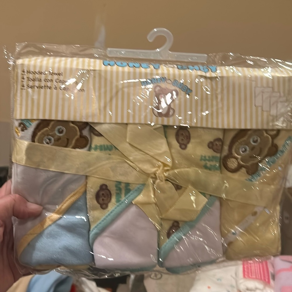 4 pack baby unisex hooded towels